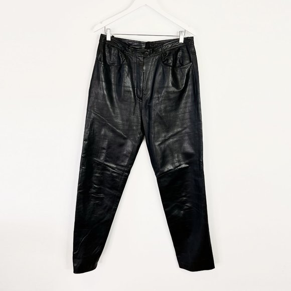 Danier Pants & Jumpsuits Vintage Danier Black High Rise Leather